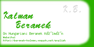 kalman beranek business card